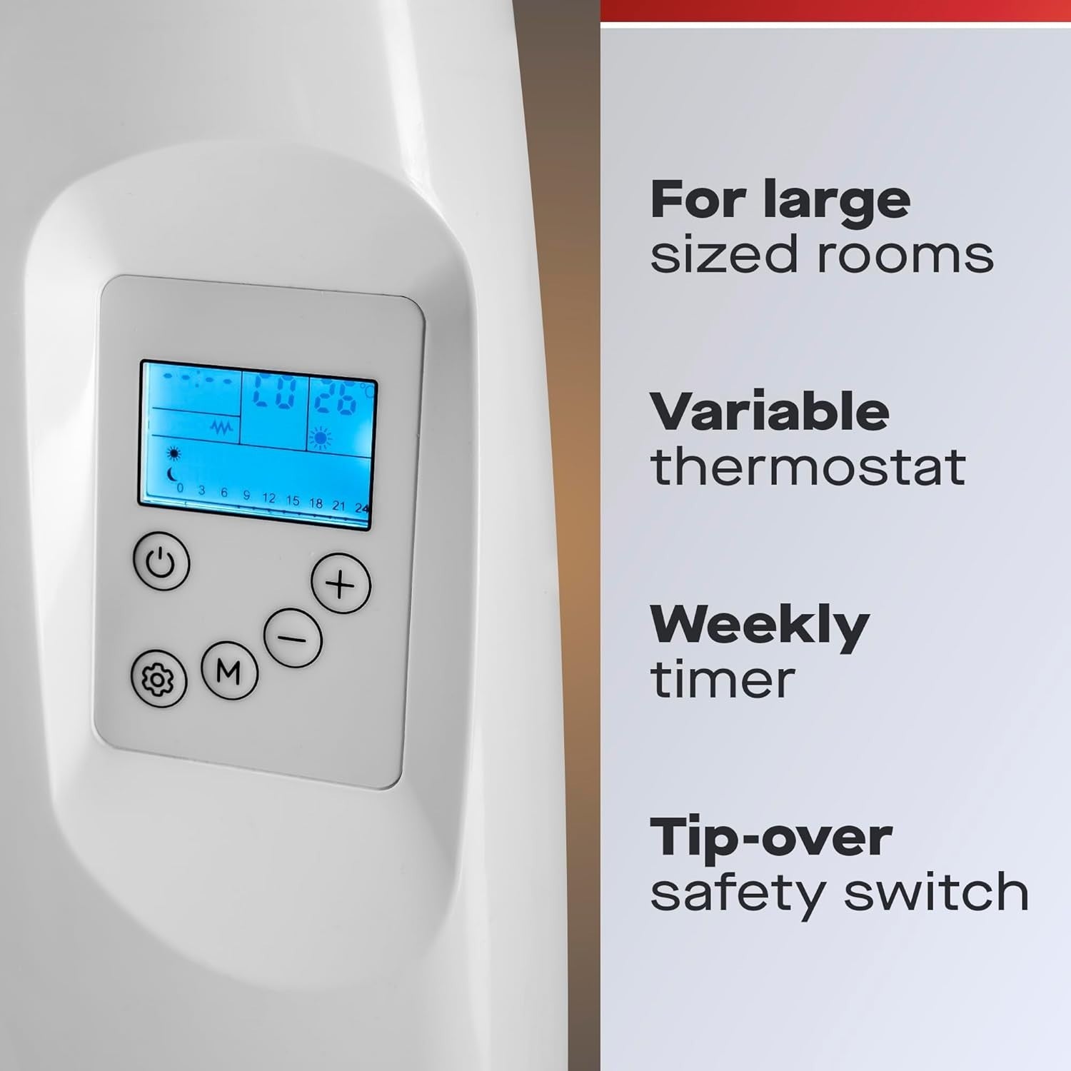 1500W Ceramic Heater Wall Mount or Free Standing with Timer & LCD