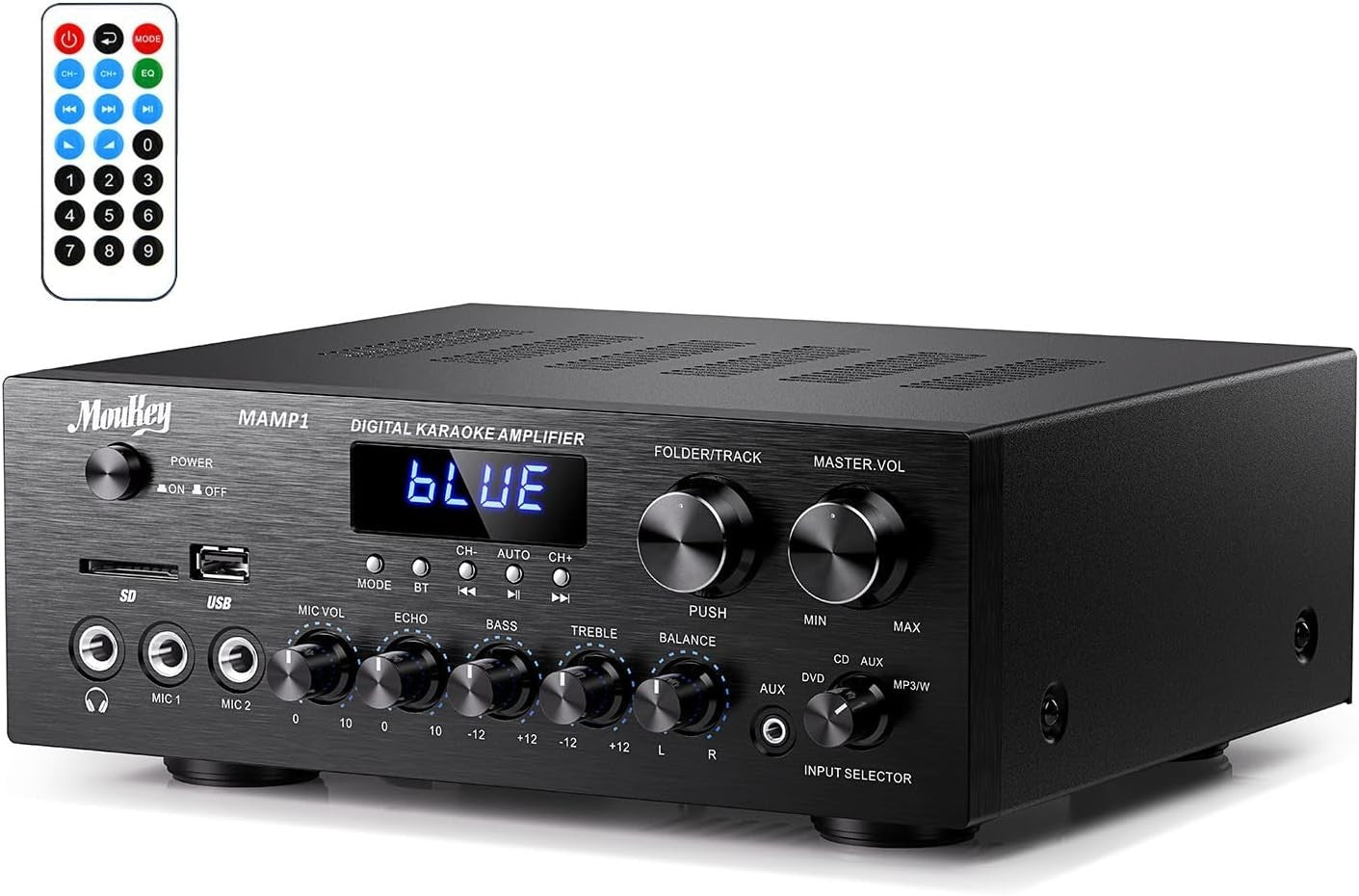 220W Bluetooth Stereo Amplifier 2 Channel Receiver USB AUX FM