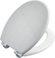 Cottage Ultra-Fix White Wooden Toilet Seat Soft Close Chrome Hinges