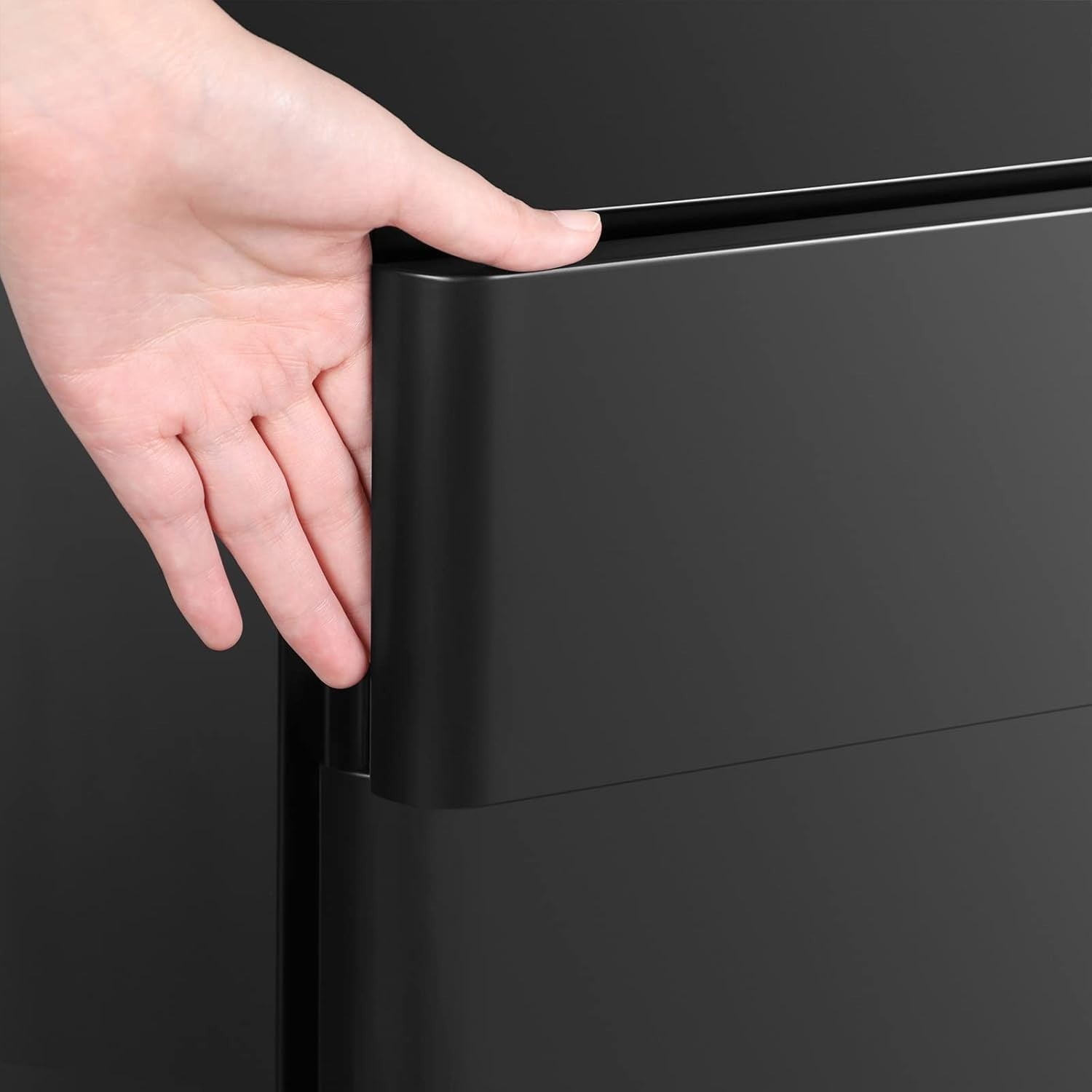 Black Mobile File Cabinet 46x30x59cm Lockable 3 Drawer Steel
