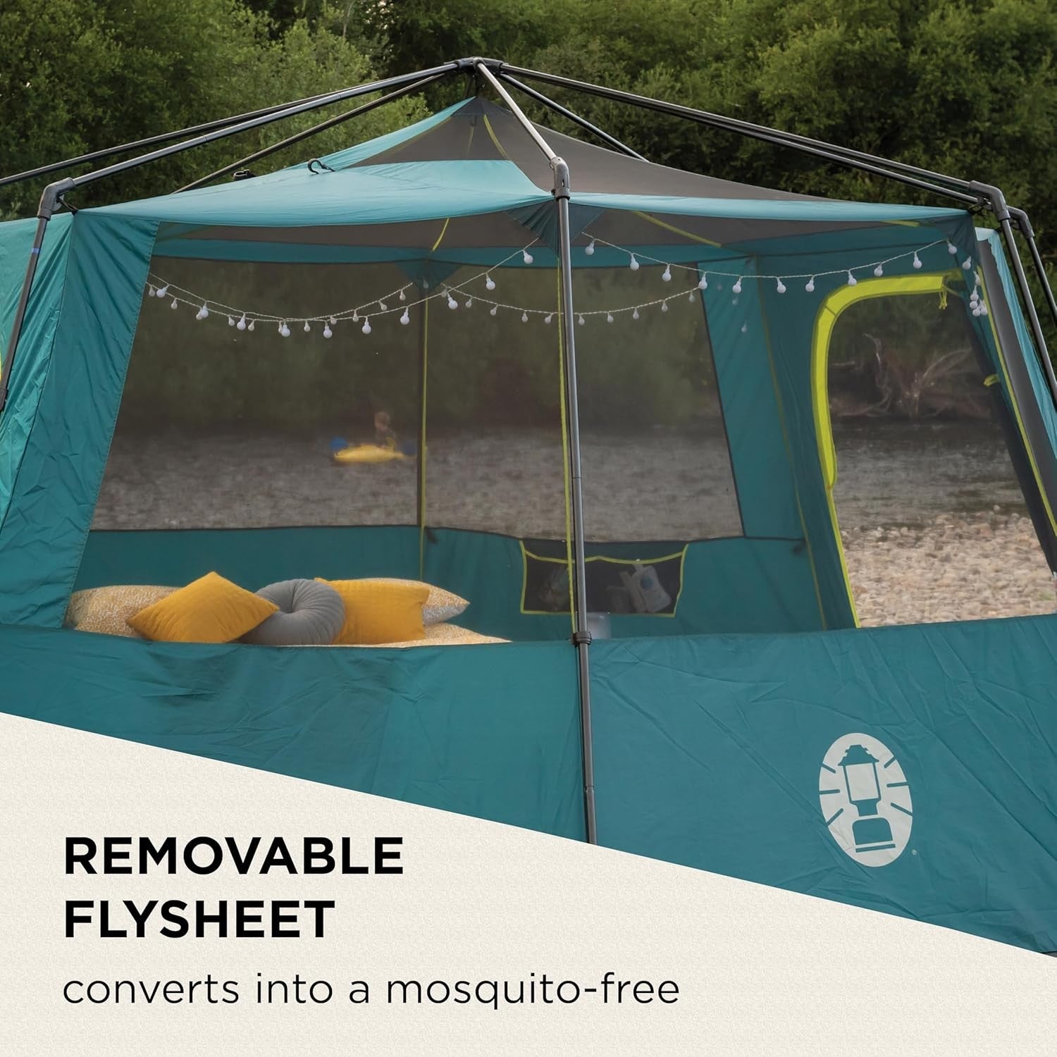 6 Man Festival Dome Tent 360° View Waterproof Groundsheet Steel Frame