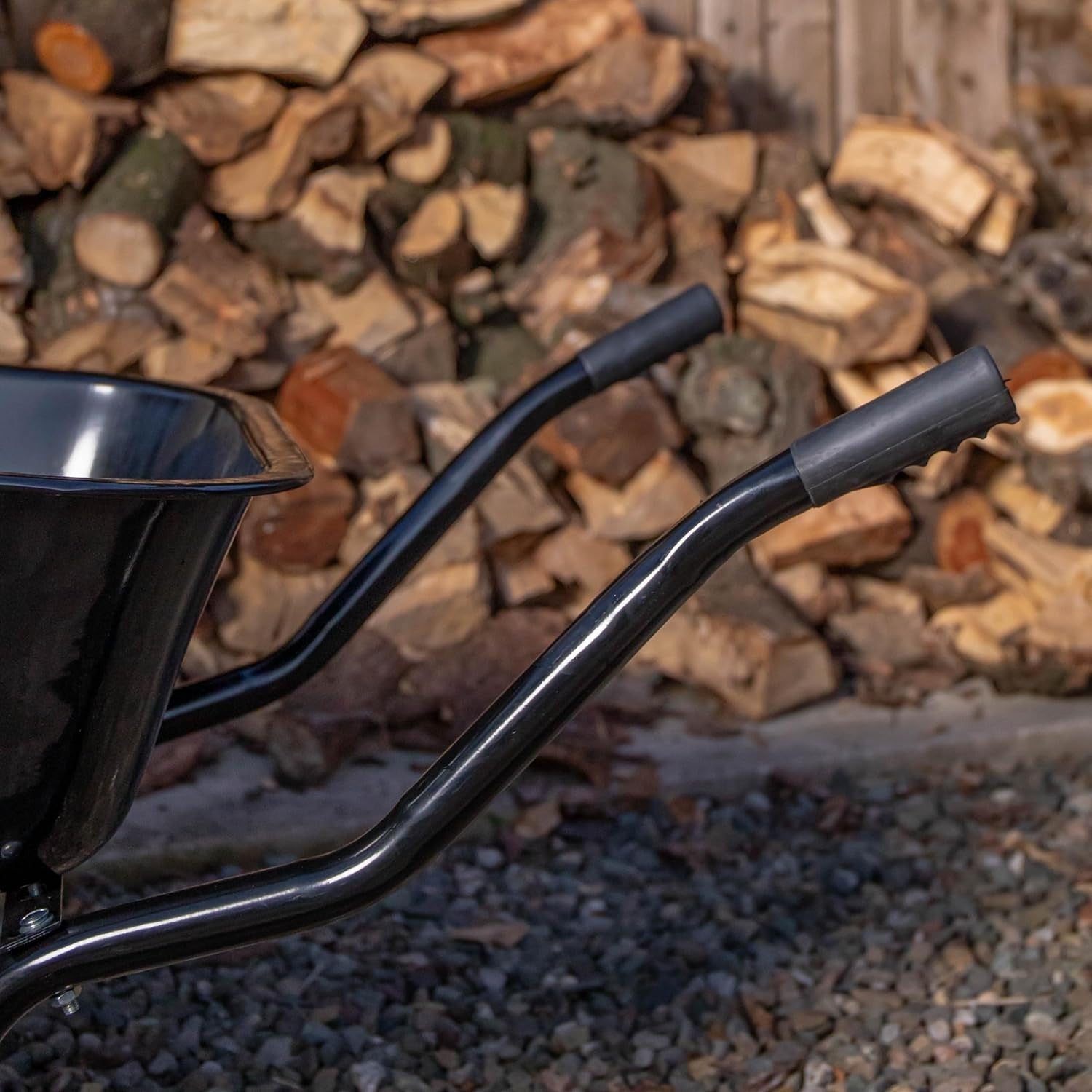 90L Heavy Duty Wheelbarrow Black – Galvanised Steel Tray w/ Pneumatic Tyre 150kg