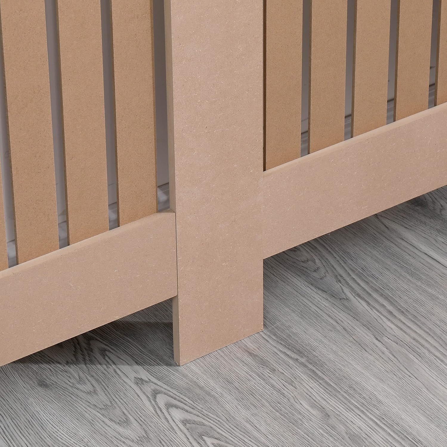Large Radiator Cover Unfinished MDF | Customisable Vertical Slat Modern Cabinet