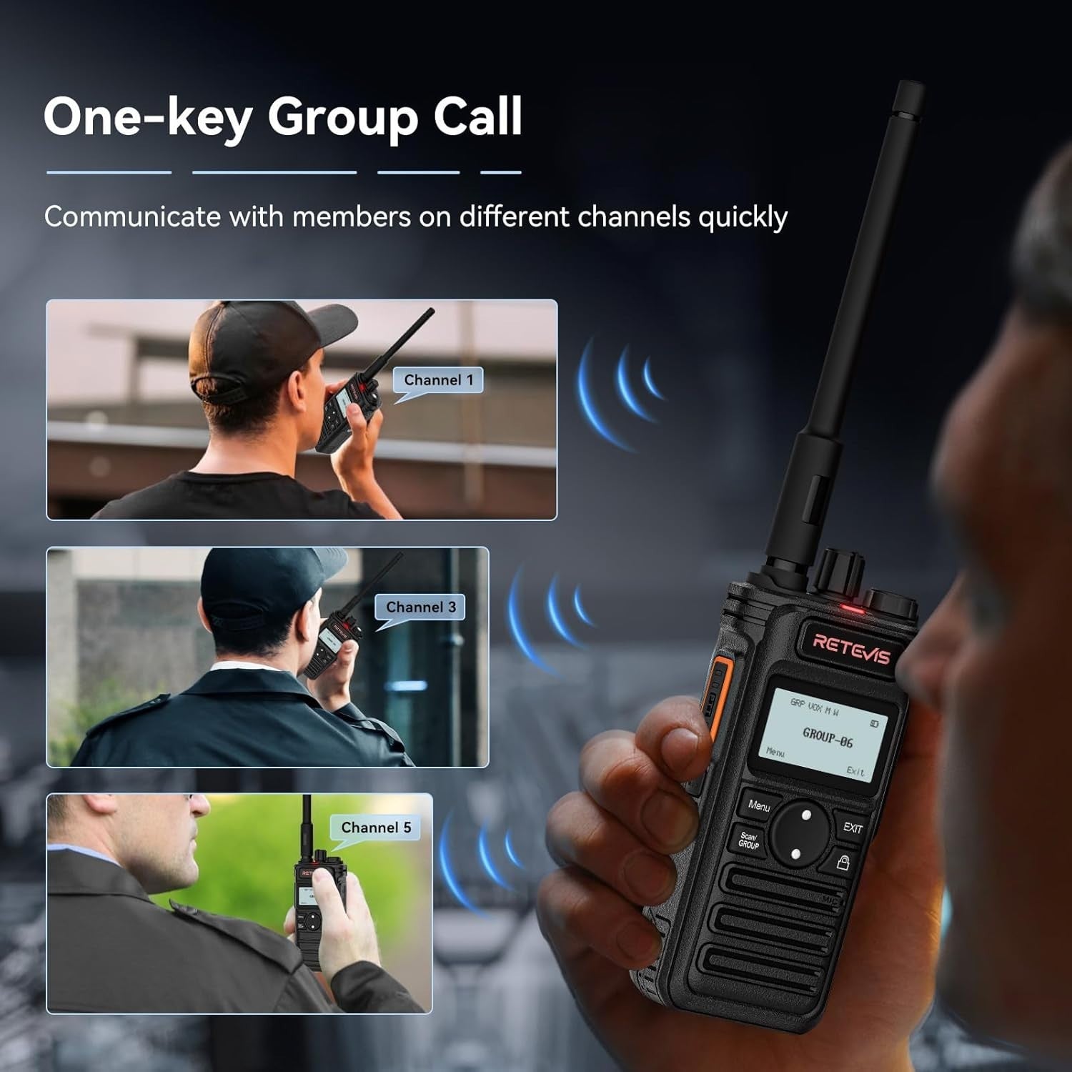 Professional Walkie Talkies 2 Pack Long Range 2600mAh LCD Speaker Mic