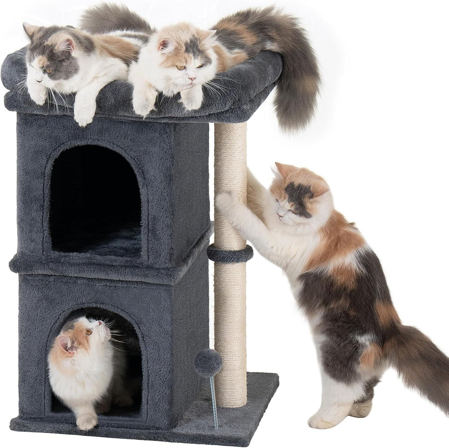 61cm Cat Tree Tower Condo with Large Perch Sisal Scratching Post