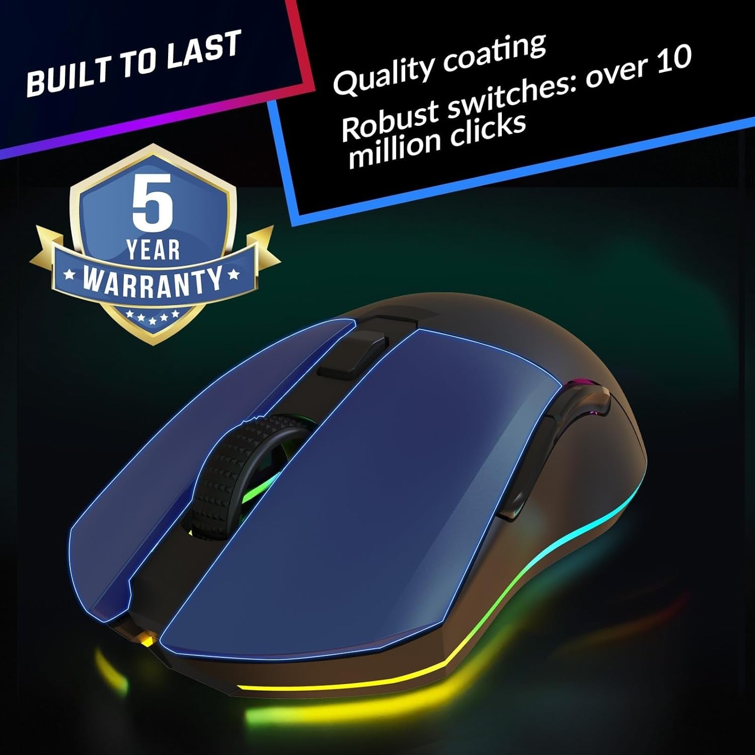 Wireless Gaming Mouse RGB Charging Dock LCD 6000 DPI Rechargeable Pro