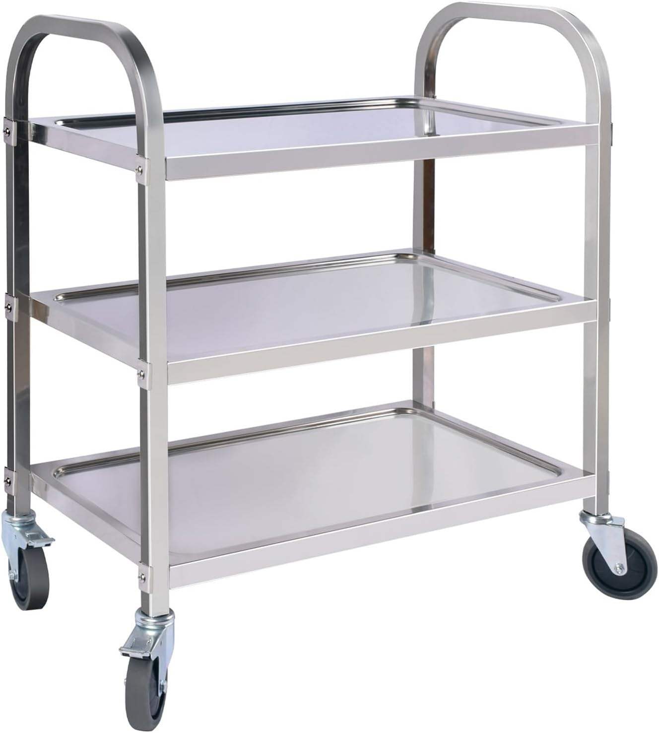 3 Tier Stainless Steel Serving Trolley 72cm Catering Cart