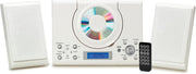 Wall Mount CD Player Stereo System USB MP3 FM Radio Alarm Remote Control White