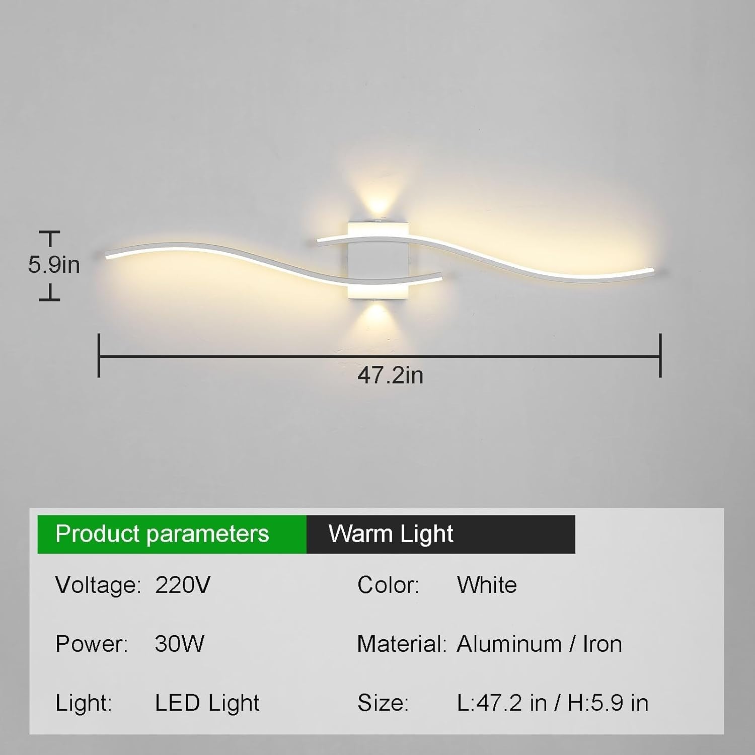 Modern LED Wall Light Acrylic Bar Sconce Warm White for Bedroom Living Room