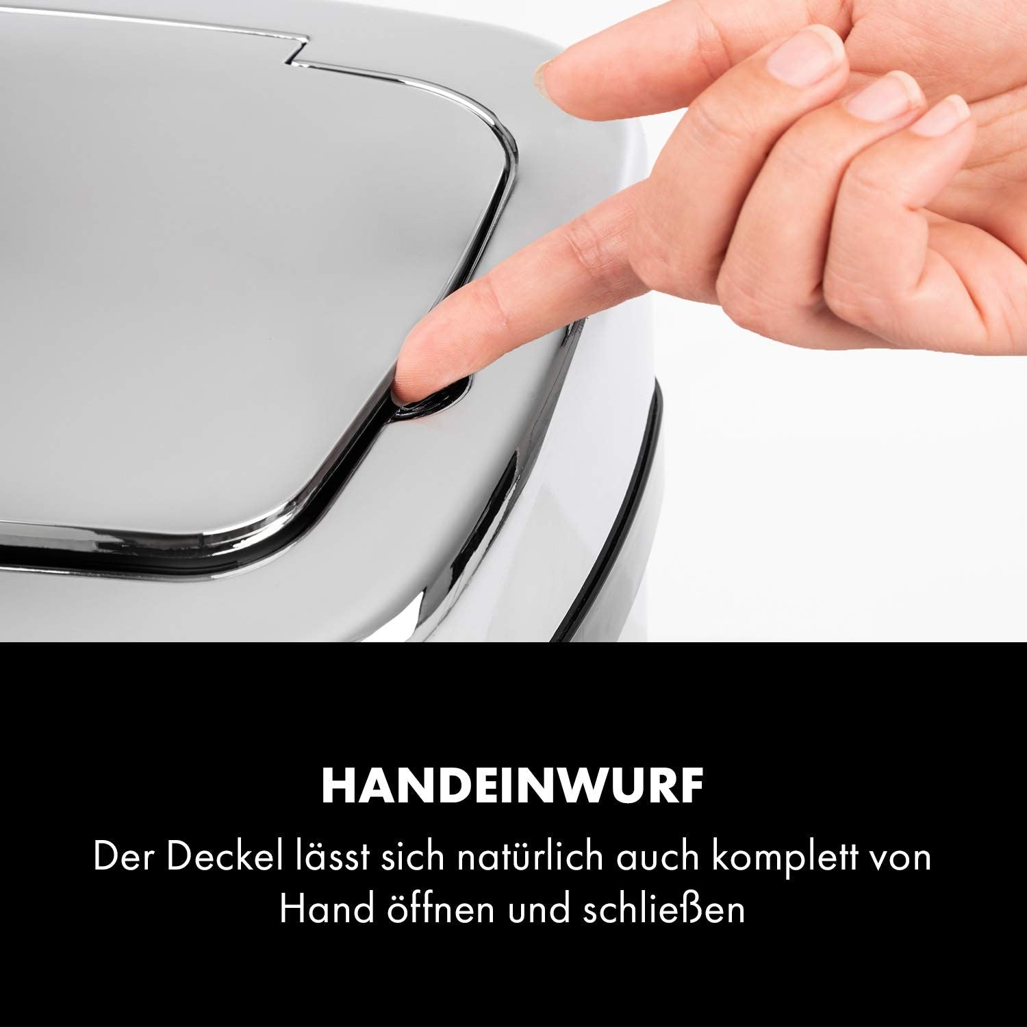 30L Motion Sensor Kitchen Bin Chrome Touchless Soft Close
