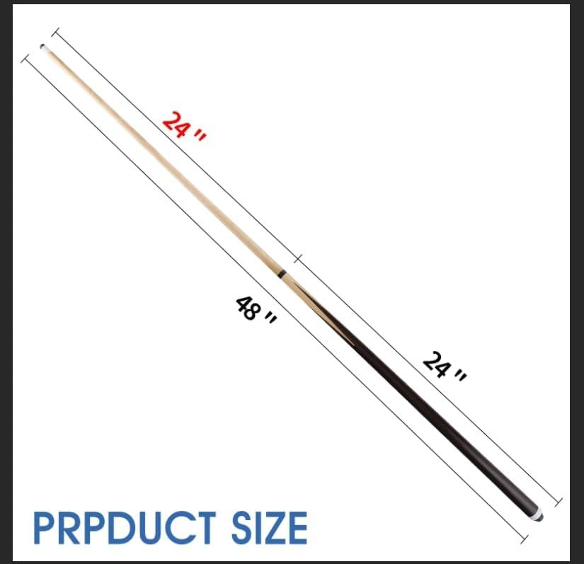 48in Pool Cue Set 2 Sticks 13mm Tip Canadian Wood 2pc 17–21oz