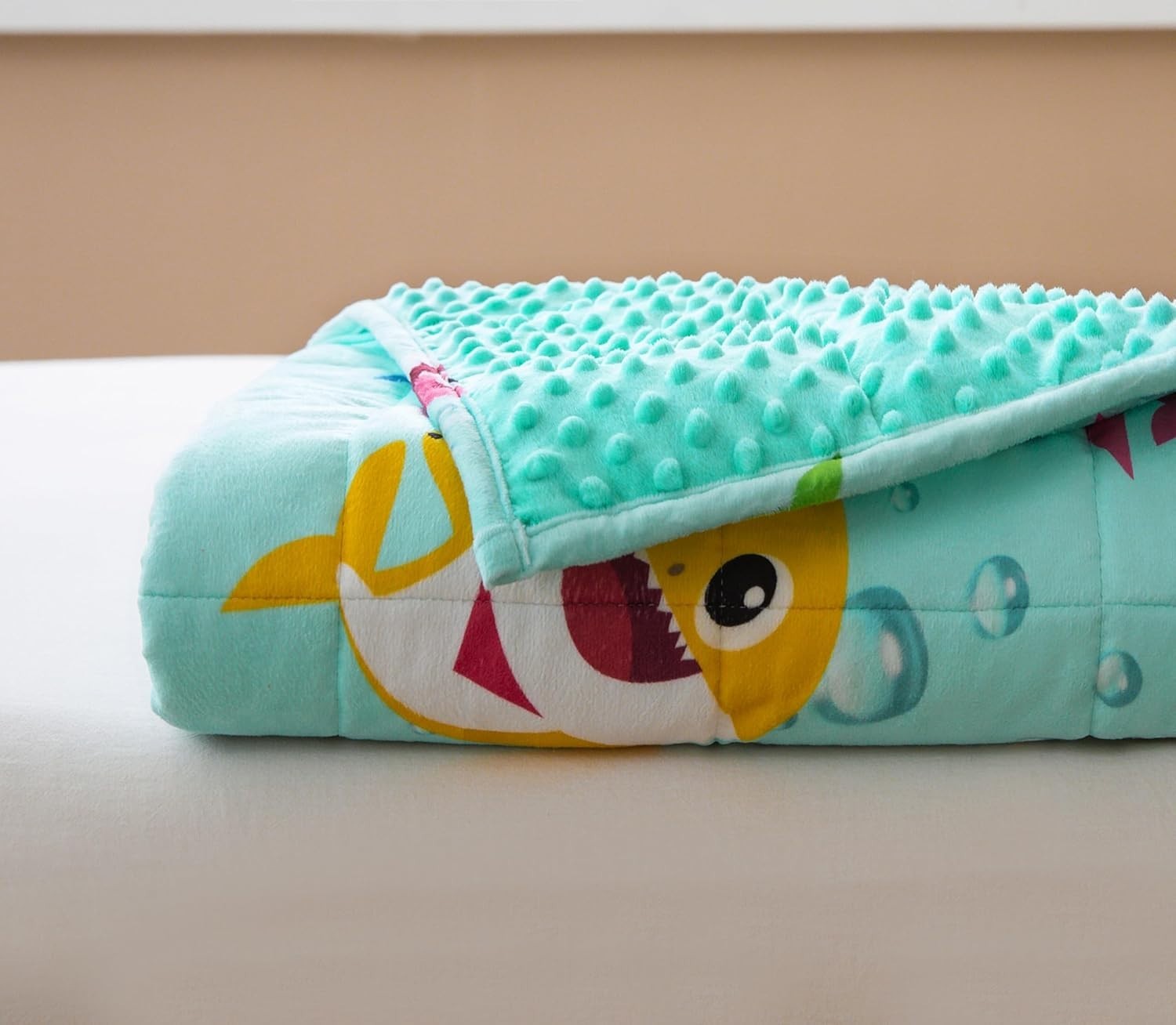 Kids Weighted Blanket Blue Shark 2.3kg 90x120cm Crystal Velvet Cozy