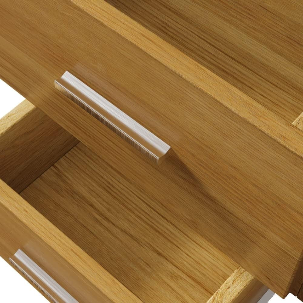 Oak 2 Door Wardrobe with 2 Drawers Bedroom Storage Cupboard Lockable