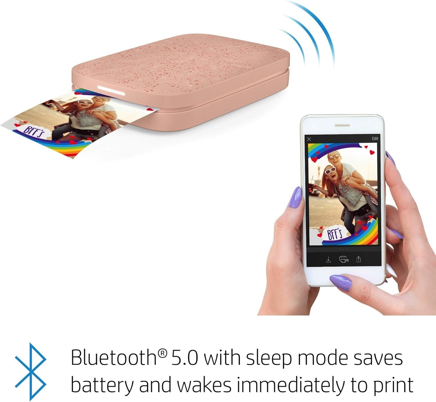 Portable Smartphone Photo Printer | 2x3 Wireless Color Prints | Pink
