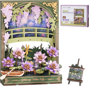 3D Wooden Flower Puzzle Wall Art Kit - DIY Decor Gift for Teens & Adults