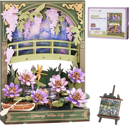 3D Wooden Flower Puzzle Wall Art Kit - DIY Decor Gift for Teens & Adults