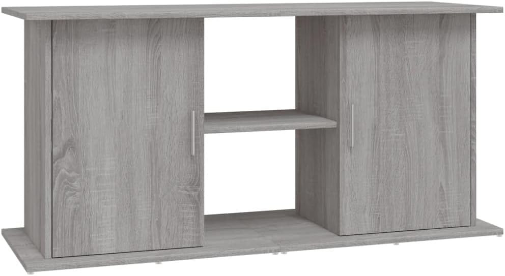 Grey Fish Tank Stand 121x41x58cm with Storage – Modern Wood Cabinet