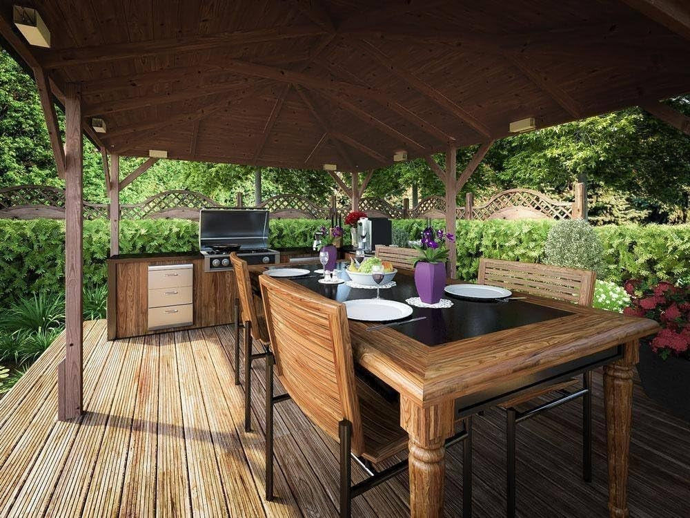 4x3M Wooden Garden Gazebo Heavy Duty Shelter Pressure-Treated Spruce
