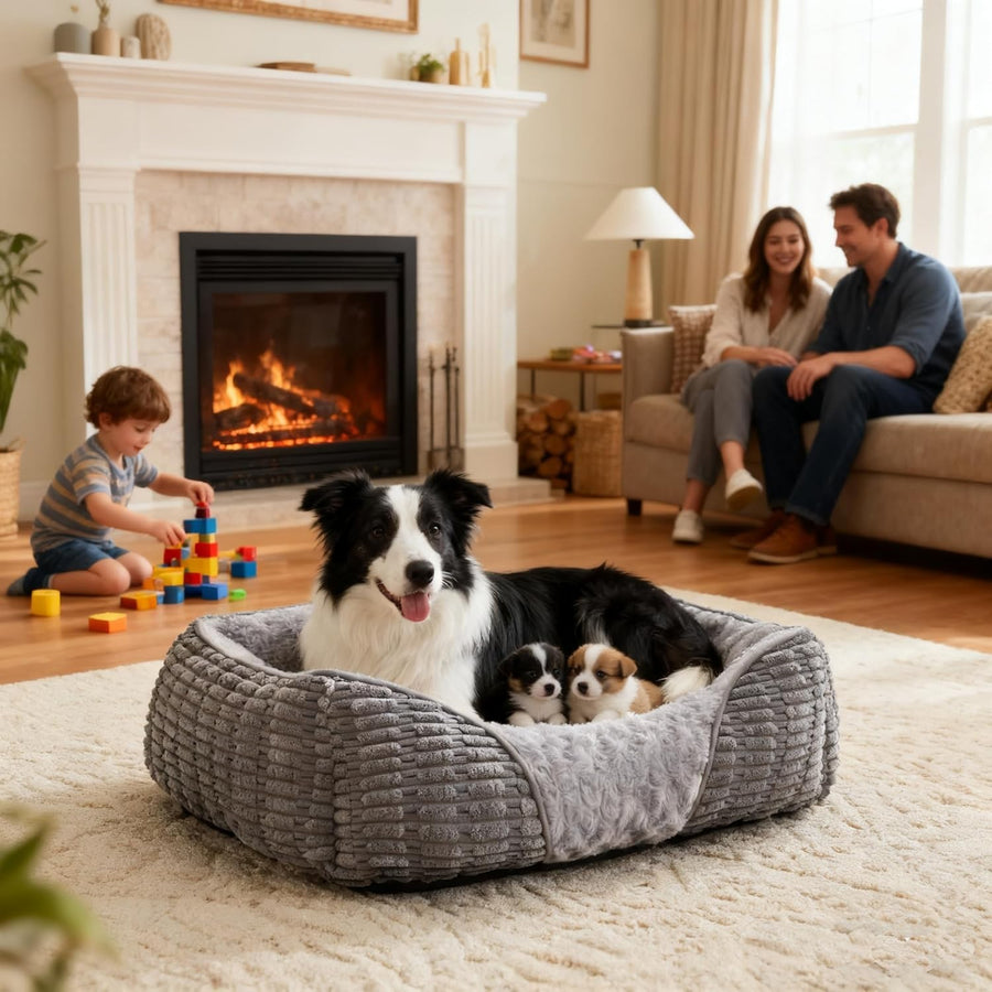 Medium Dog Bed 20cm High Sides Washable Sofa 64x53cm