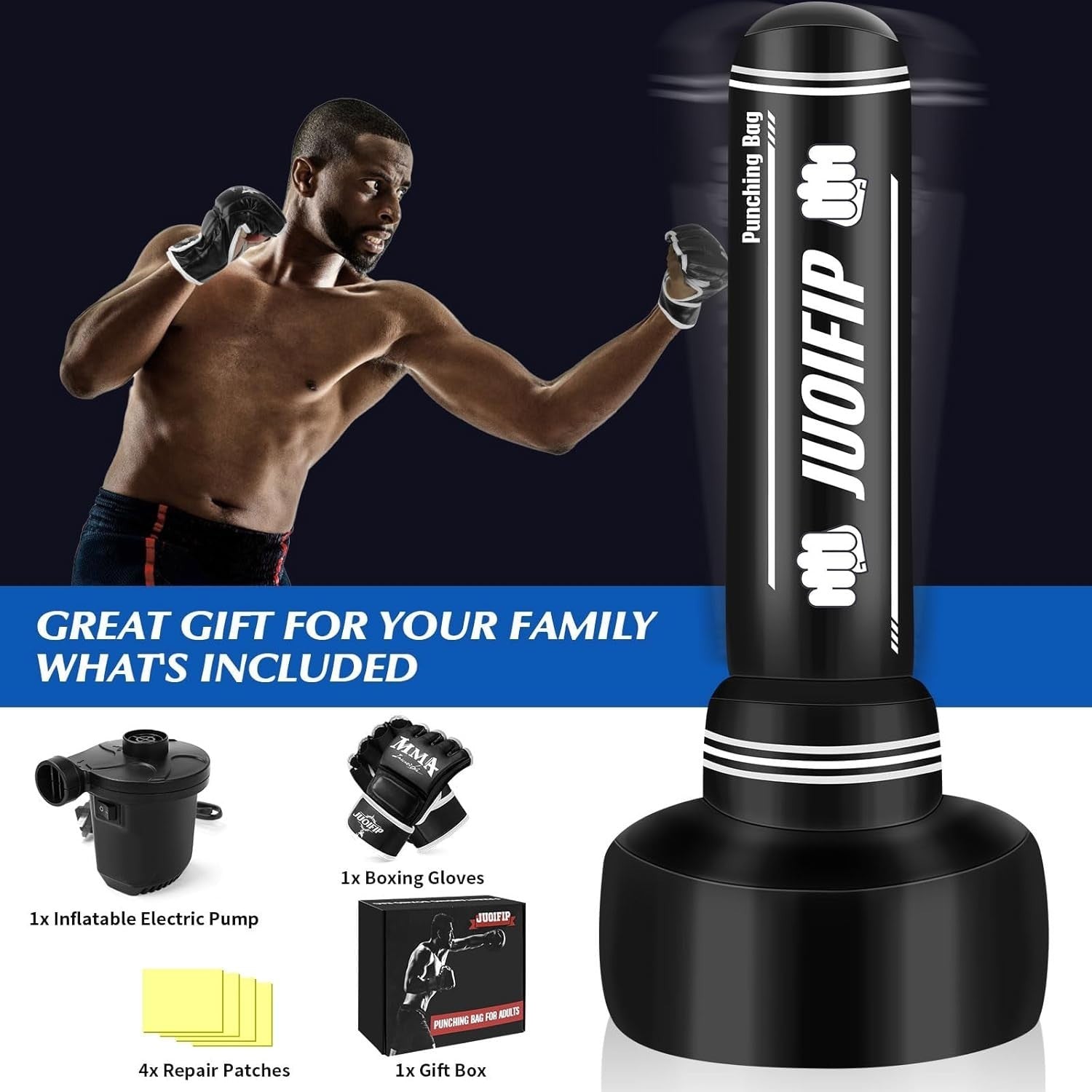 Inflatable Standing Boxing Bag 180cm Adult Kickboxing MMA Starter Kit