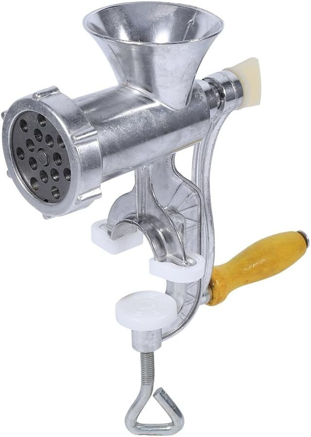 Manual Meat Grinder Hand Mincer Sausage Maker Table Clamp Silver