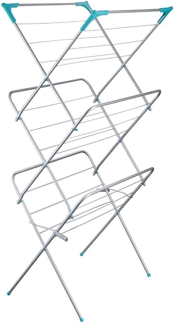 3 Tier Clothes Airer Folding Laundry Drying Rack Non Slip Space Saving