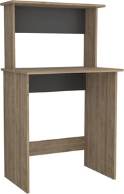 Compact Core Home Office Desk with Shelf Bleached Oak & Grey 69x45x120cm