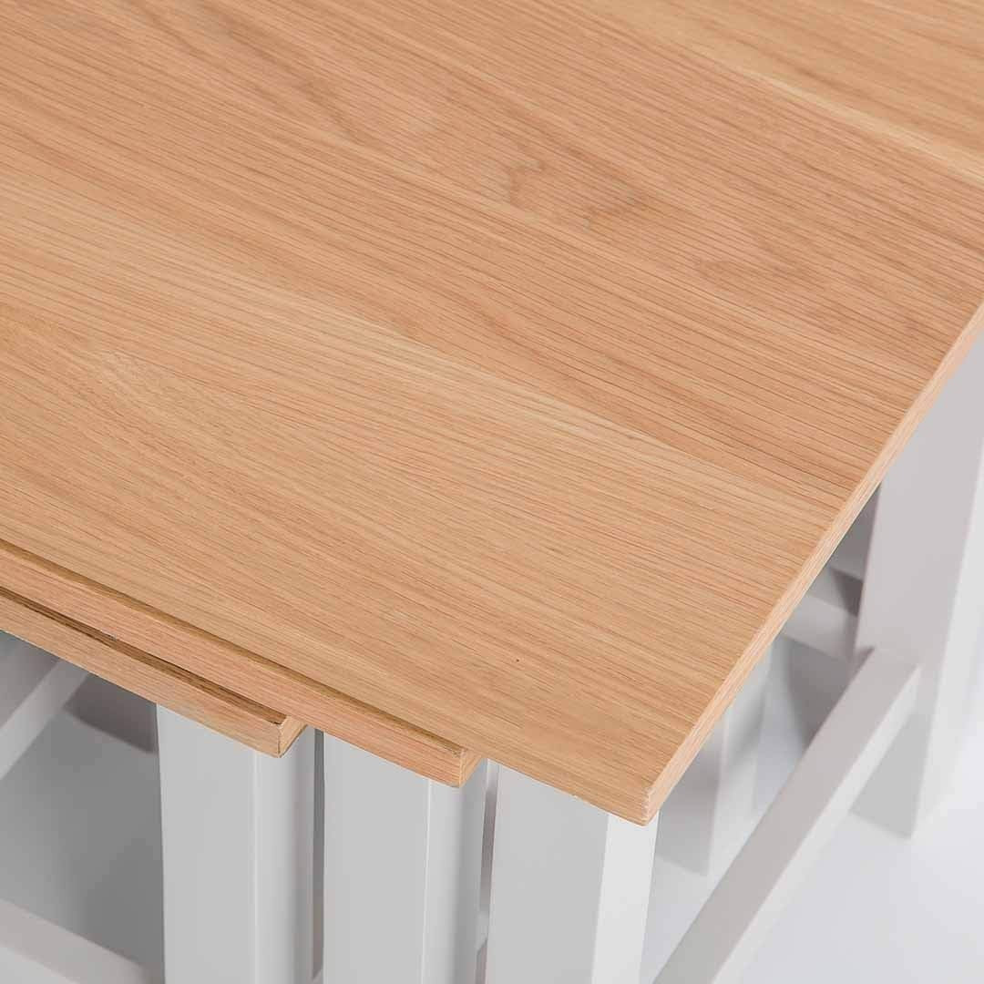 Contemporary Nesting Coffee Tables Set of 3 Stone Grey Oak Wood Living Room