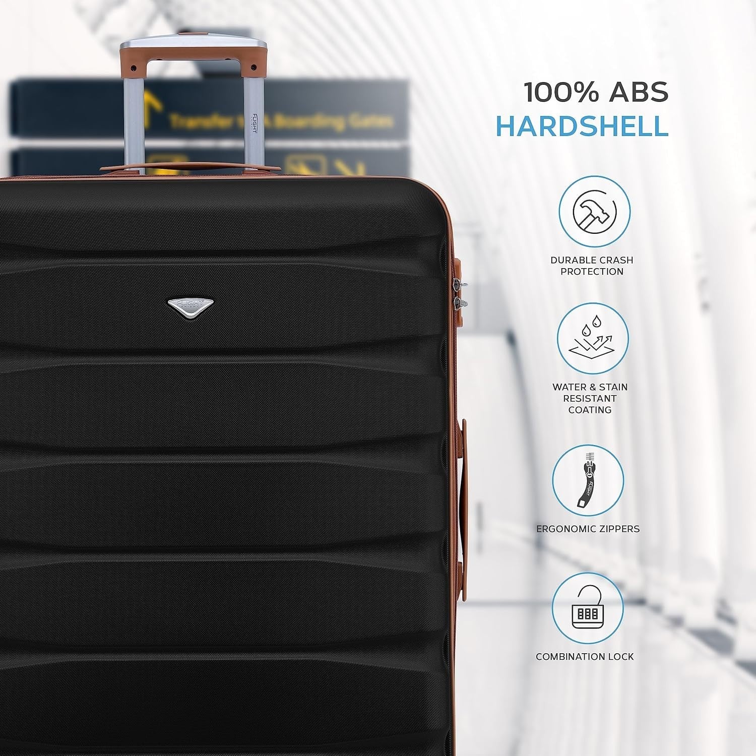 ABS Hard Shell Check In Luggage Medium 25” Lightweight 4 Wheel