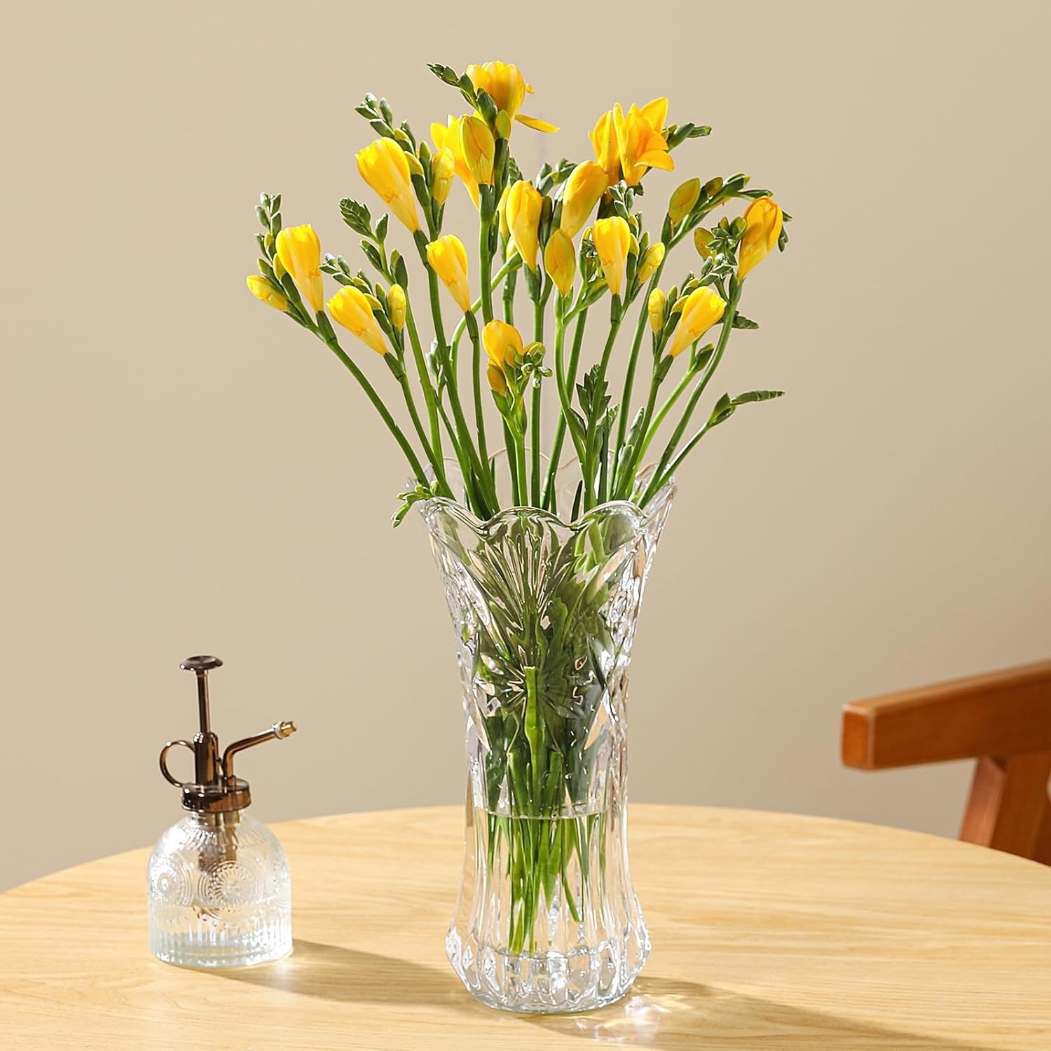 30cm Crystal Glass Flower Vase Tall Tulip Vase Wedding Centrepiece