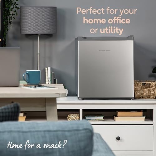 40L Mini Fridge Table Top Compact Larder Stainless Steel Silver