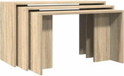Modern Sonoma Oak End Table Set Nesting Side Coffee Tables Living Room