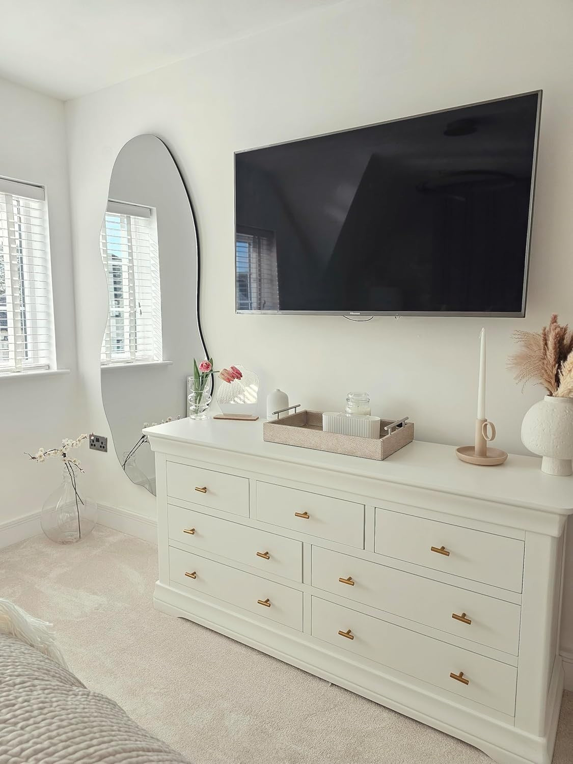 Luxury Frameless Organic Wall Mirror Irregular Shape Glass