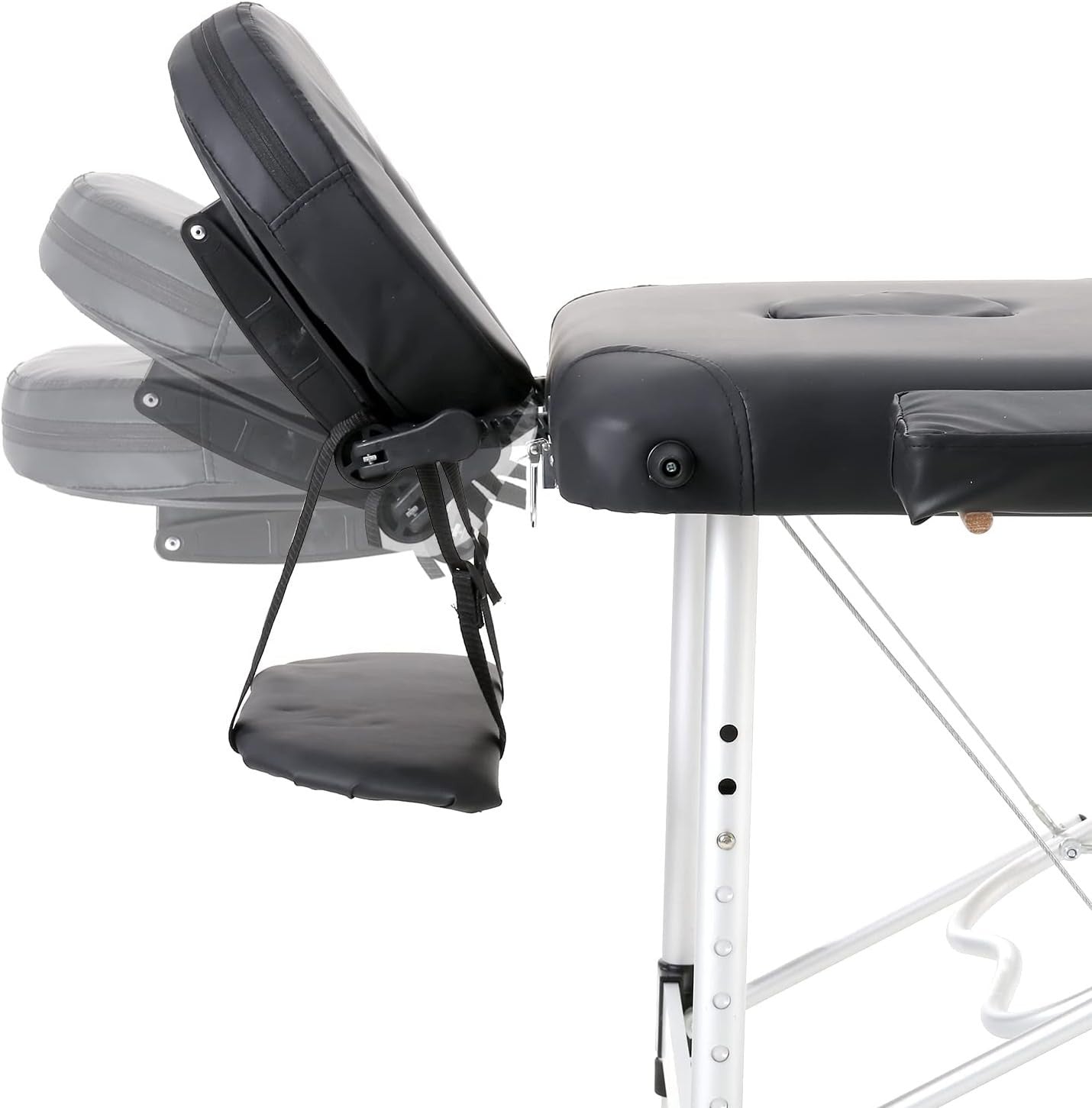 Portable Massage Table Foldable Aluminium Adjustable Therapy Beauty Bed Black