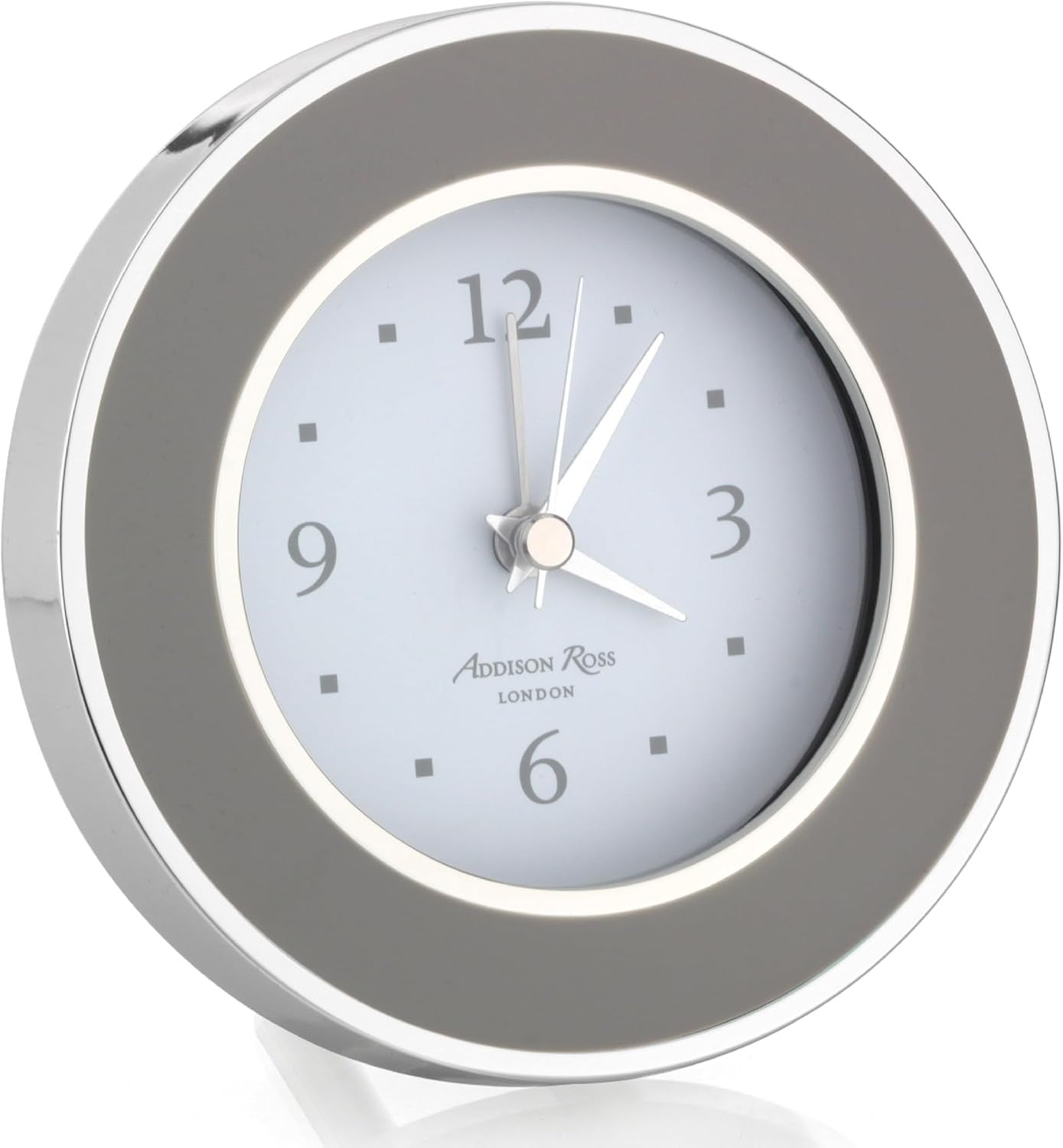 Silent Sweep Battery Alarm Clock Compact Bedside Home Office White