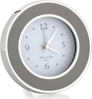 Silent Sweep Battery Alarm Clock Compact Bedside Home Office White