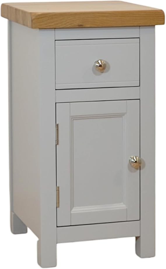 Cashmere Grey Bedside Cabinet with Drawer & Cupboard | Fully Assembled Unit