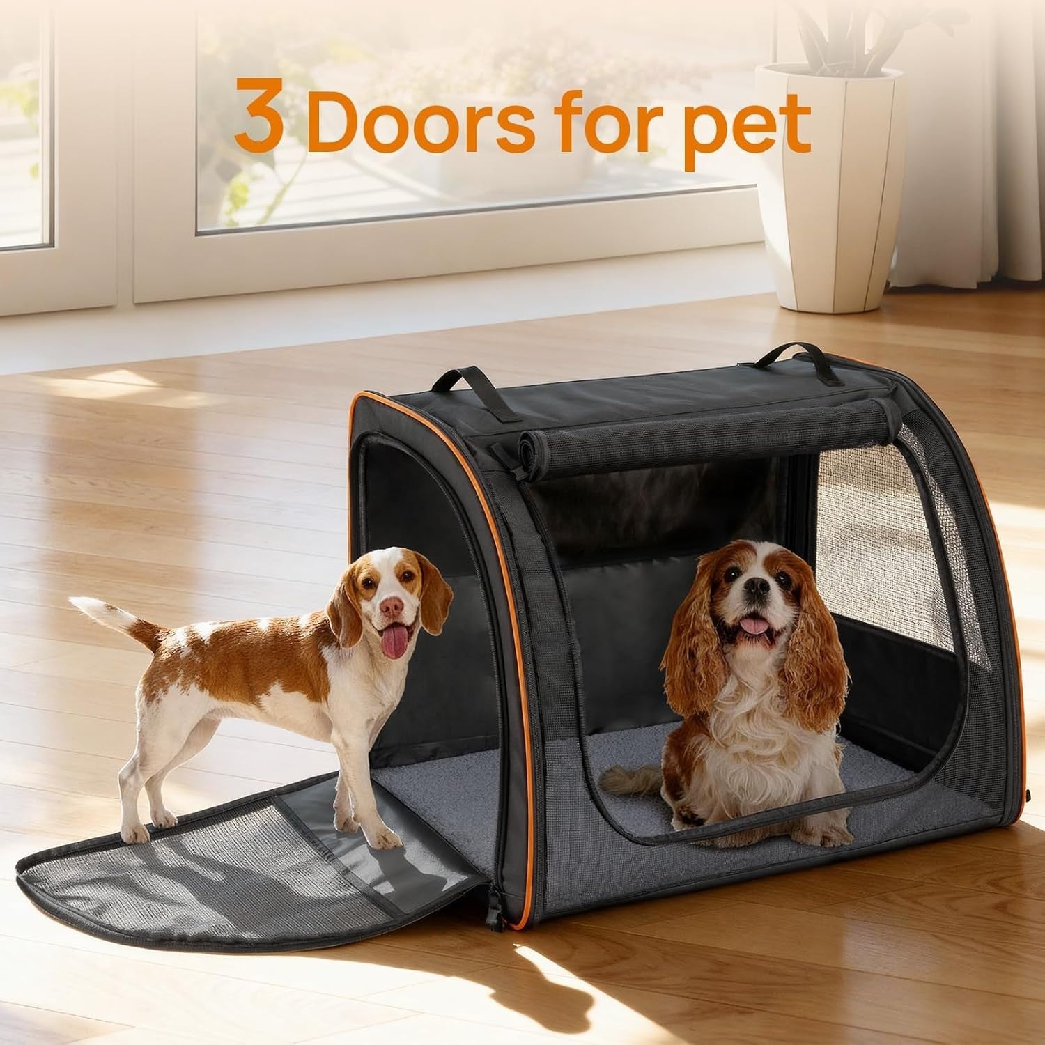 Dog Car Seat Travel Crate Soft Sided Pet Carrier Back Seat Kennel