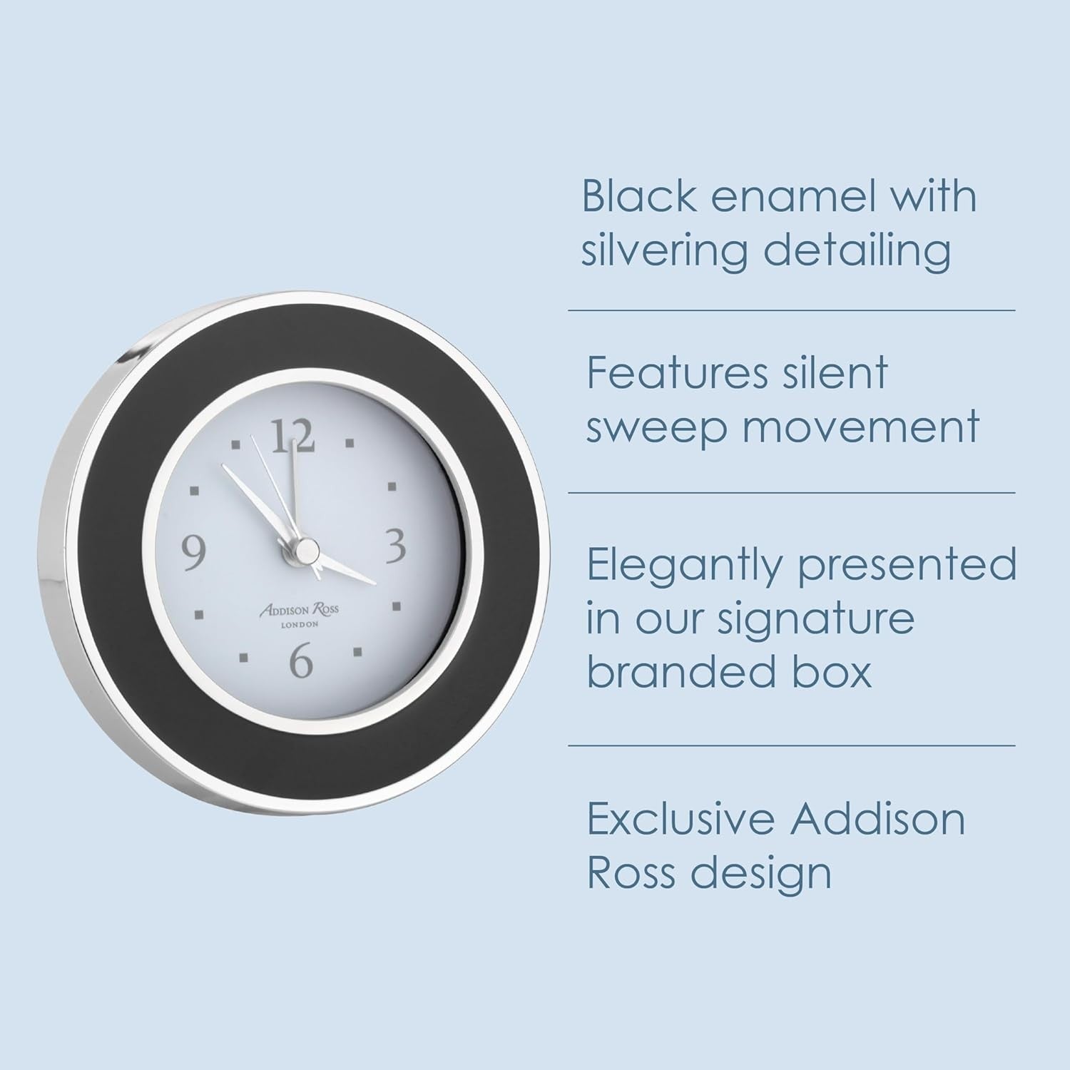Silent Sweep Battery Alarm Clock Compact Bedside Office Decor