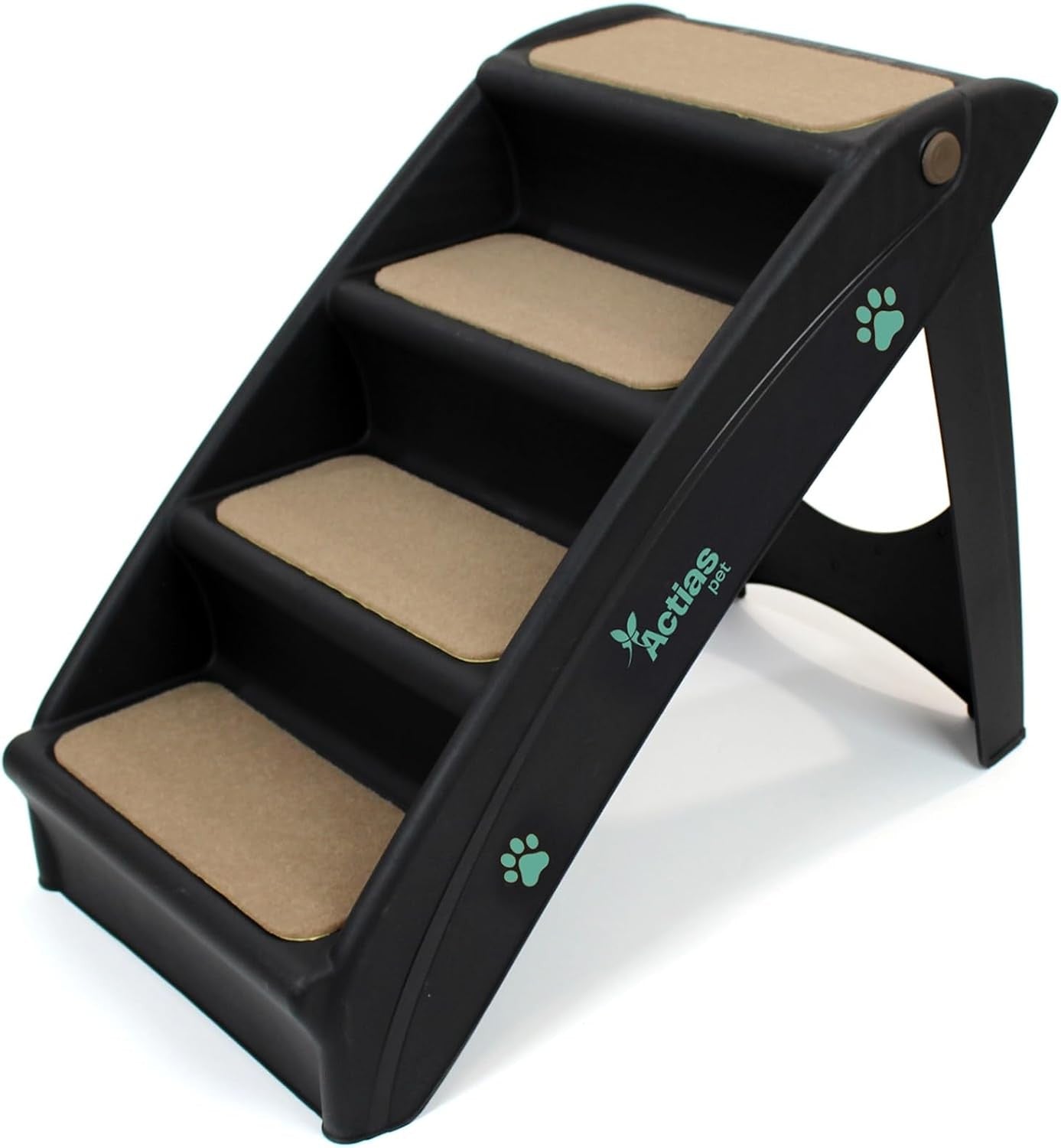 4 Step Dog Stairs Black Pet Access Steps Non Slip for Bed Sofa Car