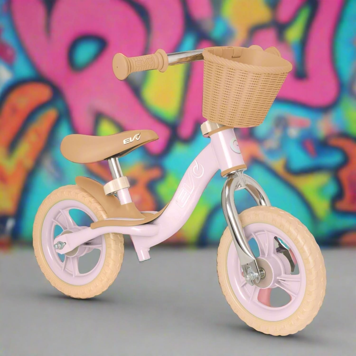Kids Balance Bike 10 Inch Training Bicycle Adjustable Seat Pink Toddler