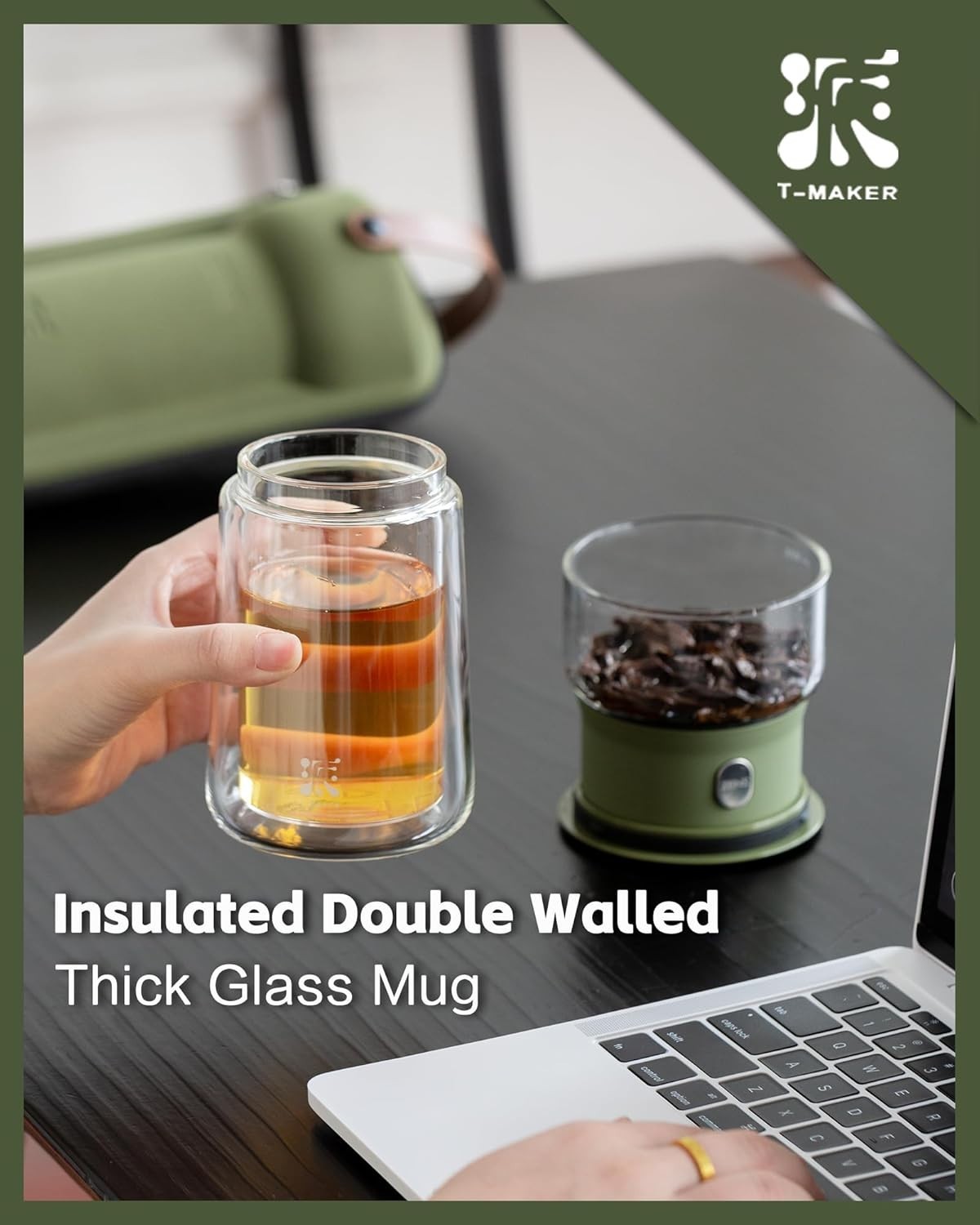 Smart Tea Maker 270ml One Touch Glass Infuser Set with Cup & Case