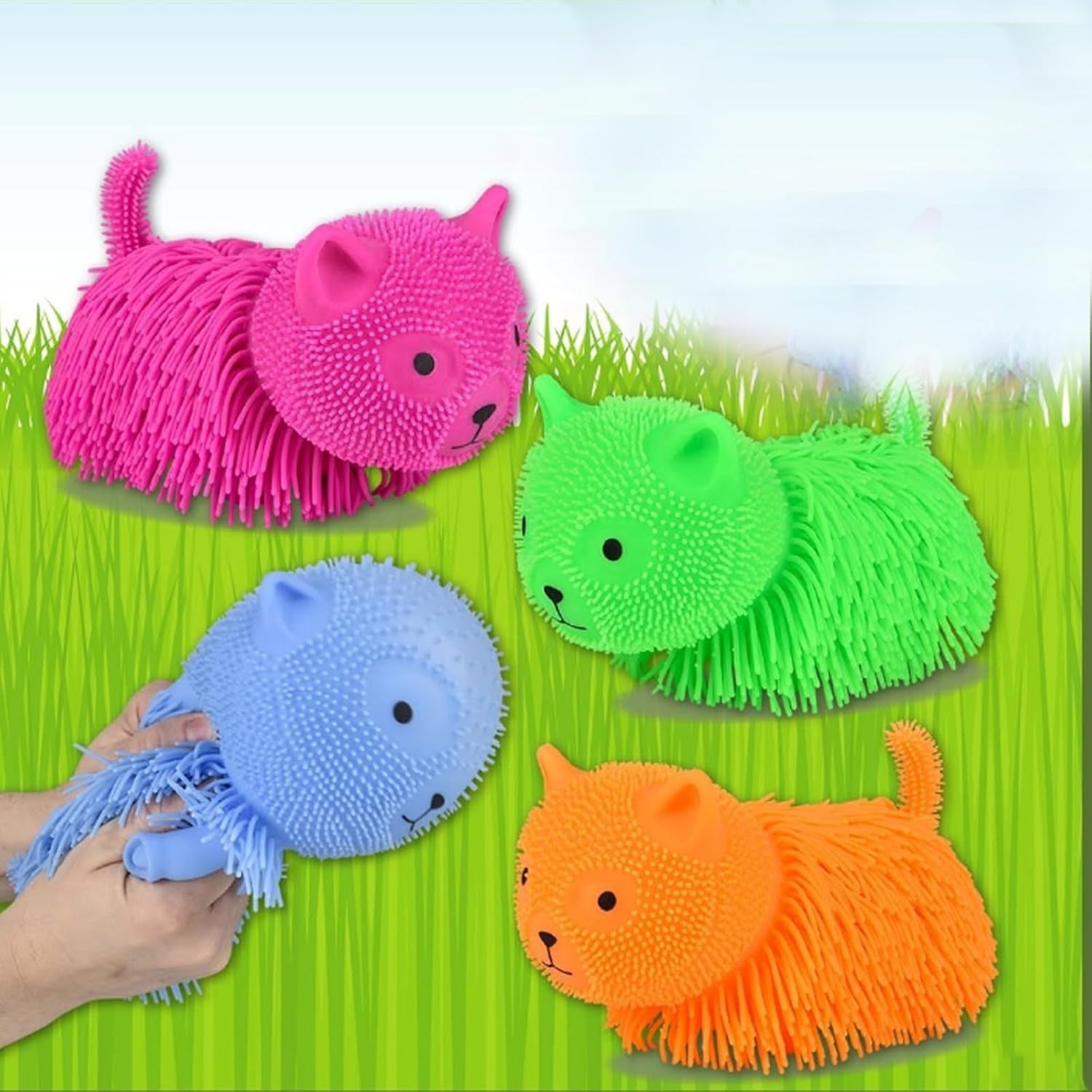 8pcs Light Up Cat Puffer Squishy Stress Relief Fidget Toys