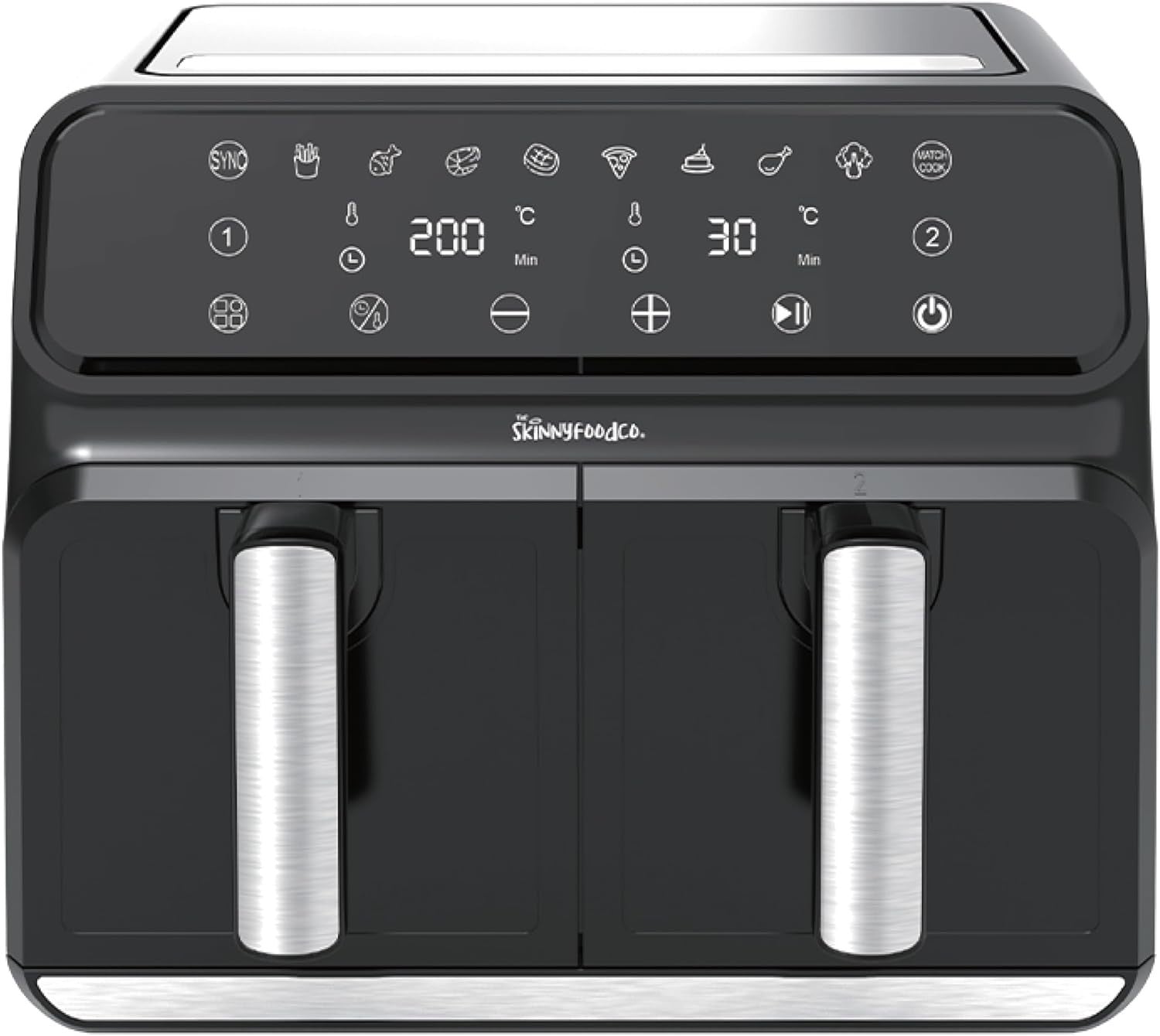 8L Dual Drawer Air Fryer Sync Finish 1700W 8-in-1 Touchscreen No Oil