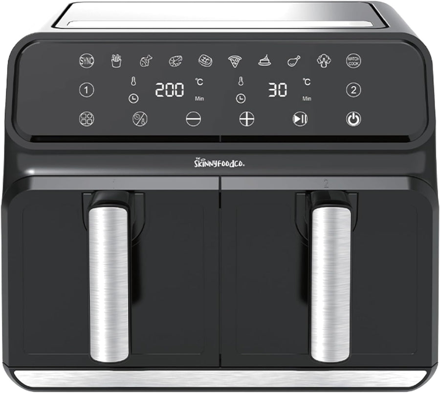 8L Dual Drawer Air Fryer Sync Finish 1700W 8-in-1 Touchscreen No Oil