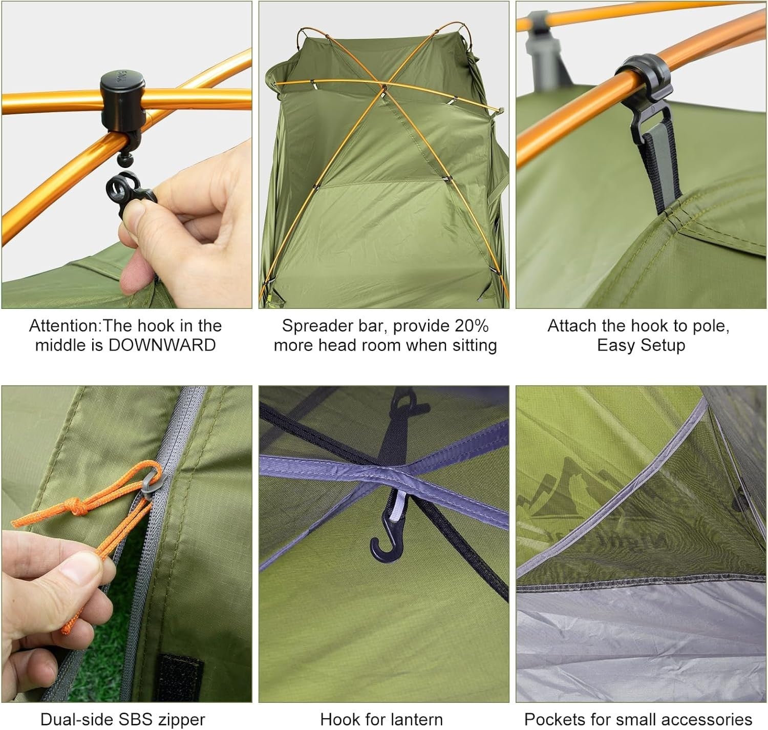 Waterproof 2 Person Camping Tent Lightweight Backpacking Easy Setup Hiking