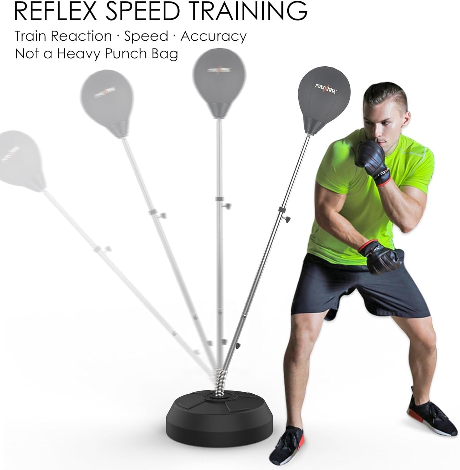 Freestanding Reflex Boxing Trainer Adjustable Speed Home MMA Gym