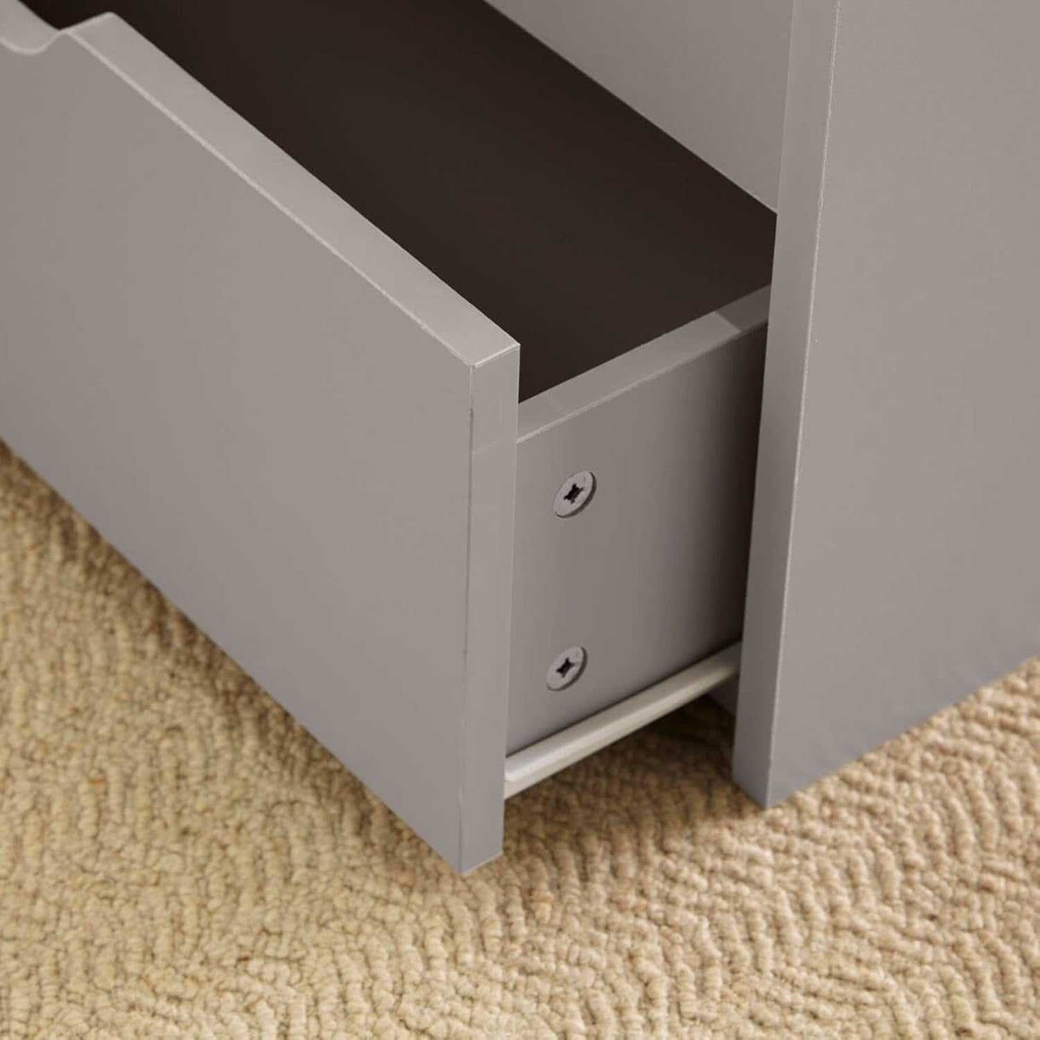 Modern Lift-Top Coffee Table with Locking Storage Drawers Grey 115x50x40cm