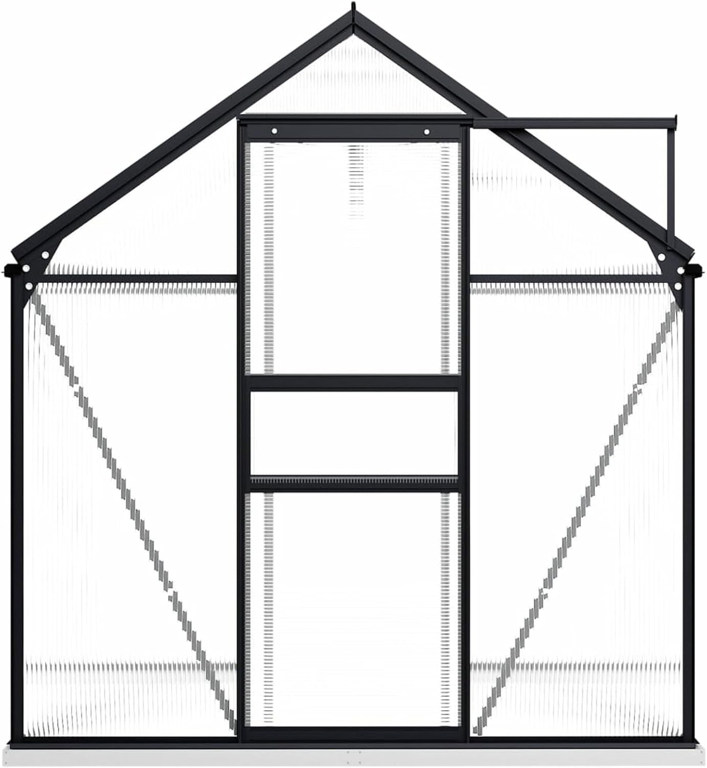 Luxury Walk-In Greenhouse Aluminium Frame Polycarbonate Panels Weatherproof