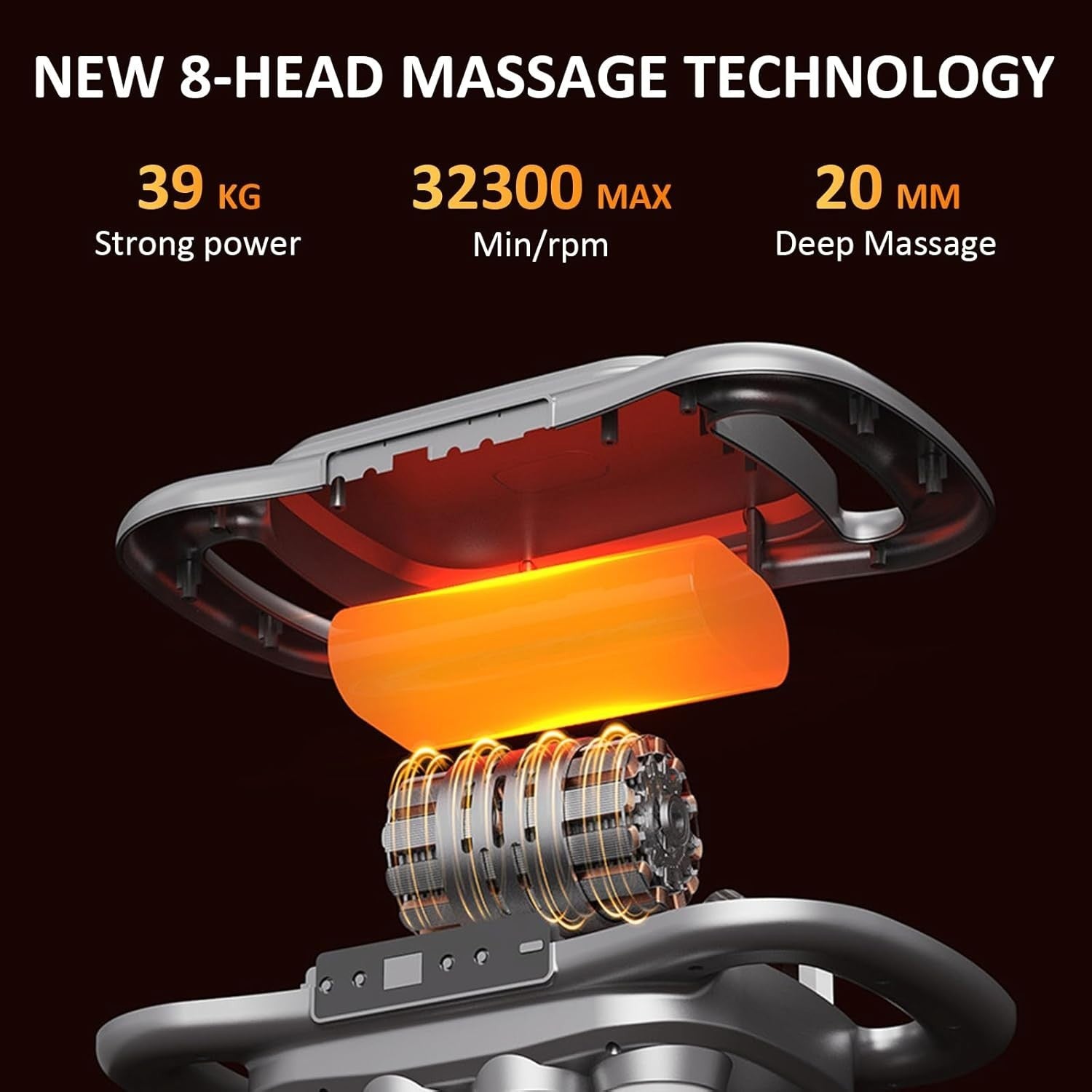8 Head Deep Tissue Massage Gun 30 Speeds Handheld Muscle Pain Relief